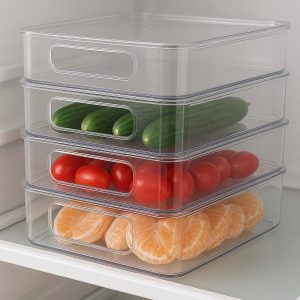 Stackable Plastic Refrigerator Storage Box